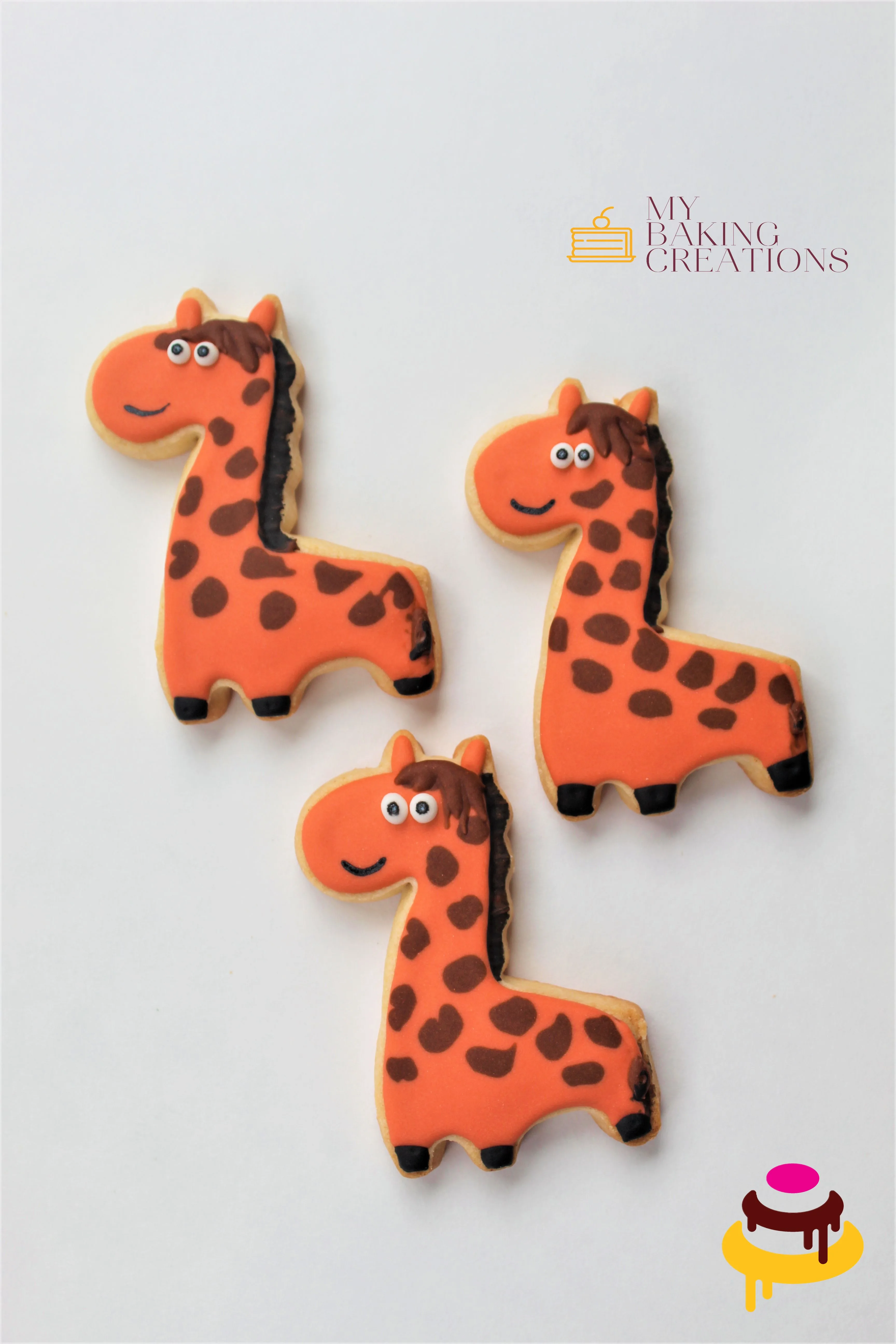 Custom hand-piped giraffe cookies San Francisco Bay Area